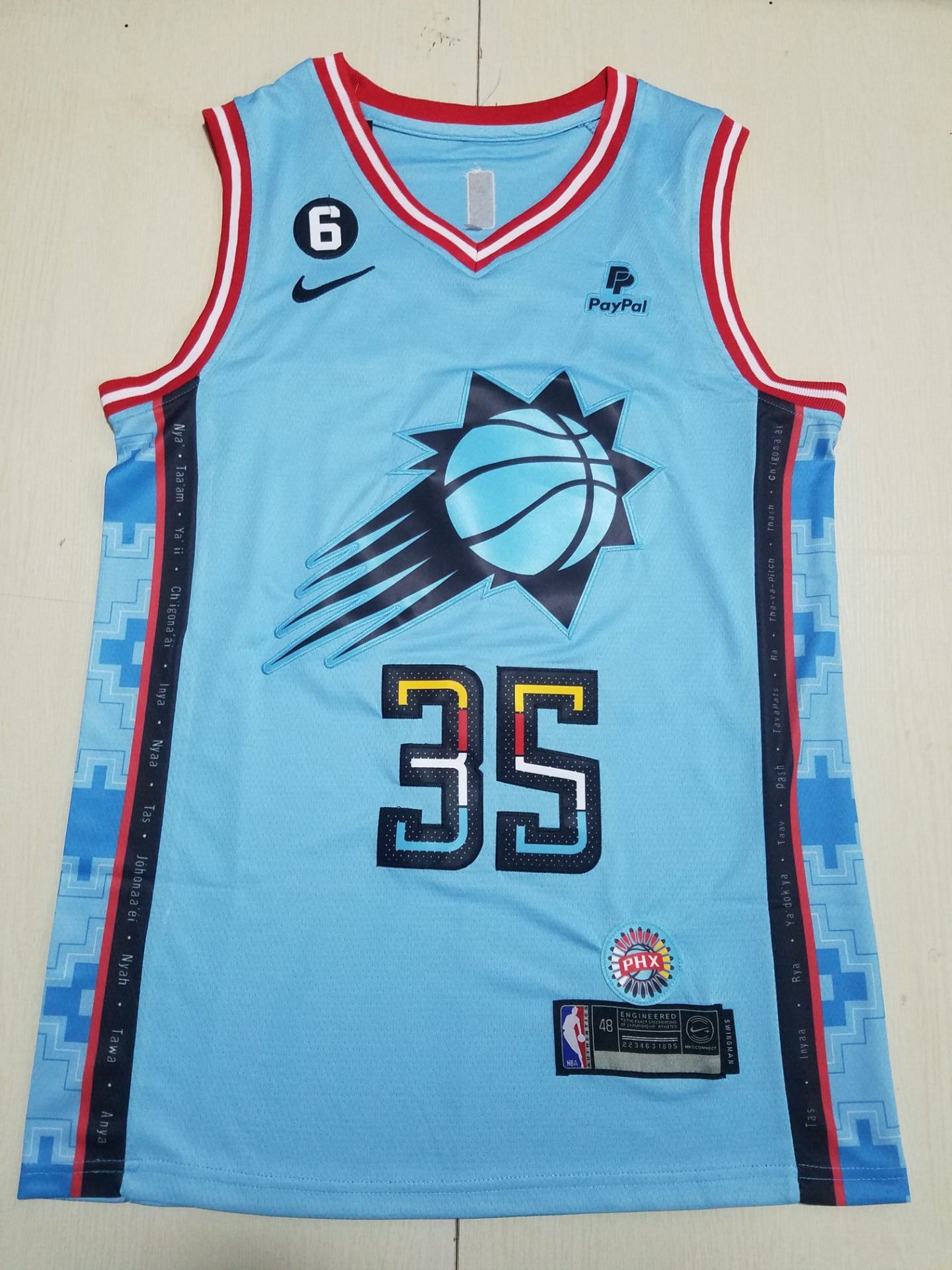 Men Phoenix Suns 35 Durant Light Blue Nike City Edition 2023 NBA Jersey